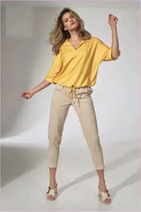 Pink Pleated Corduroy Trousers Unique Fashion Style