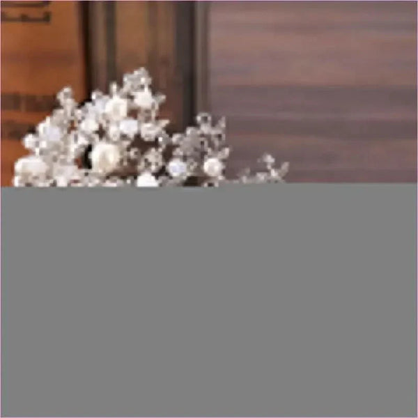 Pleasures and Sins Crystal Bridal Tiara with Pearl Headband