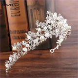 Pleasures and Sins Crystal Bridal Tiara with Pearl Headband