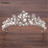 Pleasures and Sins Crystal Bridal Tiara with Pearl Headband