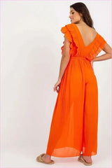 Pleated Wide Leg Jumpsuit Unique Style Fashion