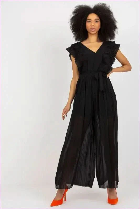 Pleated Wide Leg Jumpsuit Unique Style Fashion