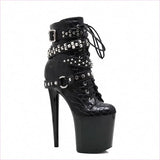 Pole Dance High Nightclub Platform Patent Leather Ankle Boots