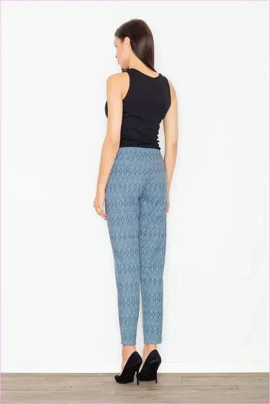 Printed High Waisted Trousers Unique Fashion Style