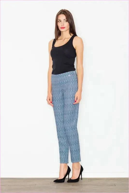 Printed High Waisted Trousers Unique Fashion Style
