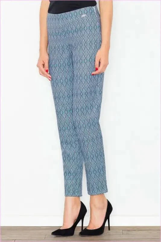 Printed High Waisted Trousers Unique Fashion Style