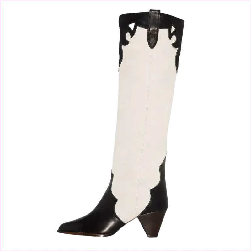 Quirky Women Patchwork Cowboy Boots for a Retro Vibe