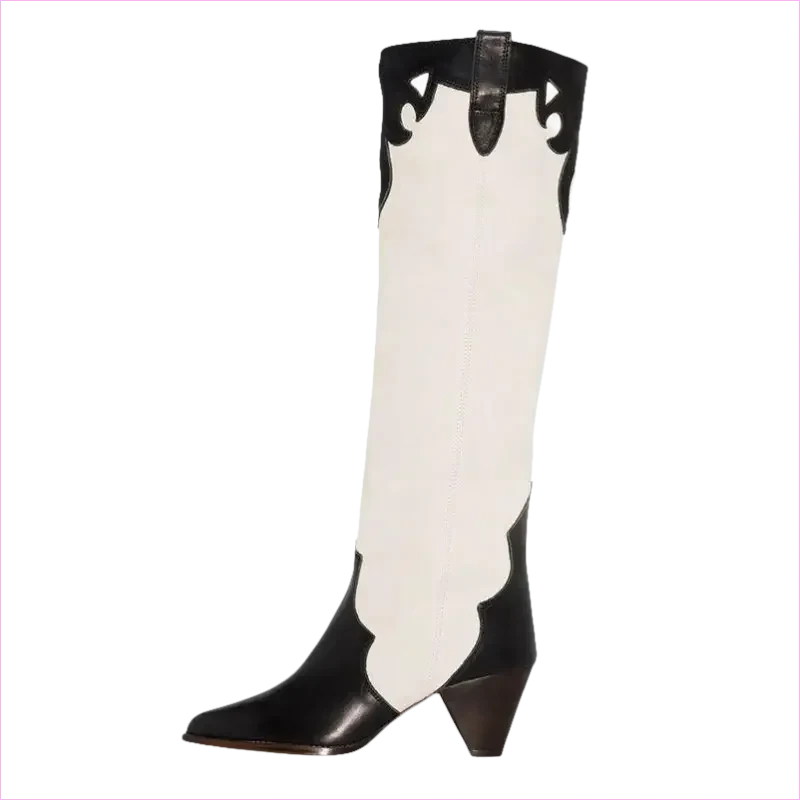 Quirky Women Patchwork Cowboy Boots for a Retro Vibe