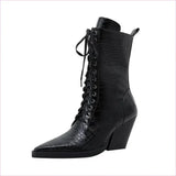 Retro Winkle Picker Toe Boots Stone Pattern
