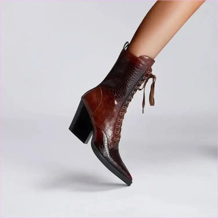 Retro Winkle Picker Toe Boots Stone Pattern