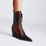 Retro Winkle Picker Toe Boots Stone Pattern