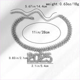 Rhinestone 2025 New Year Hip Hop Fashion Necklace