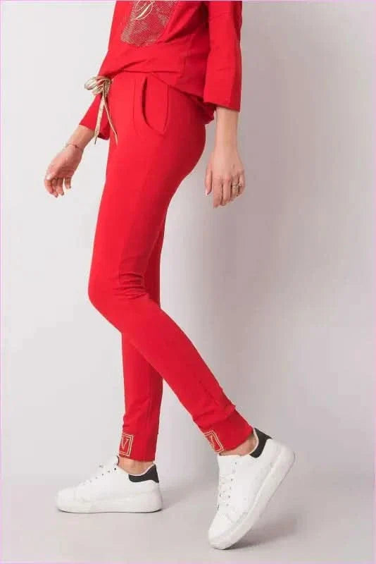 Rhinestone Cuff Sweatpants Unique Style
