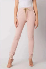 Rhinestone Cuff Sweatpants Unique Style