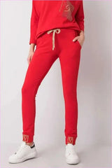 Rhinestone Cuff Sweatpants Unique Style