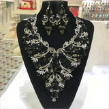 Rhinestone Drop Necklace and Earrings Set for Drag Queens Large