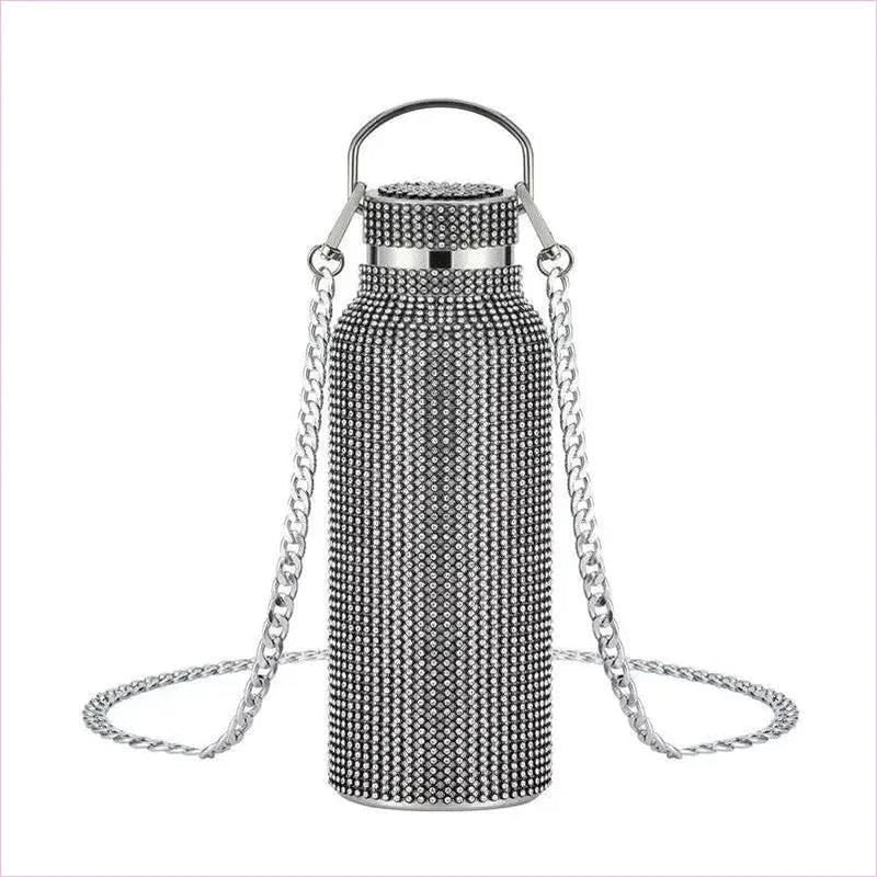 Rhinestone Encrusted Vacuum Flask for High Capacity Style