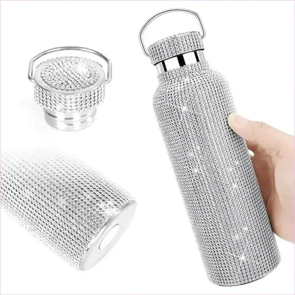 Rhinestone Encrusted Vacuum Flask for High Capacity Style