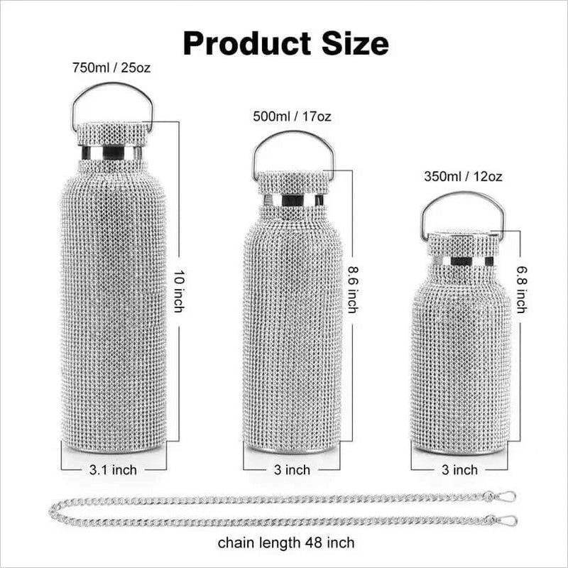 Rhinestone Encrusted Vacuum Flask for High Capacity Style