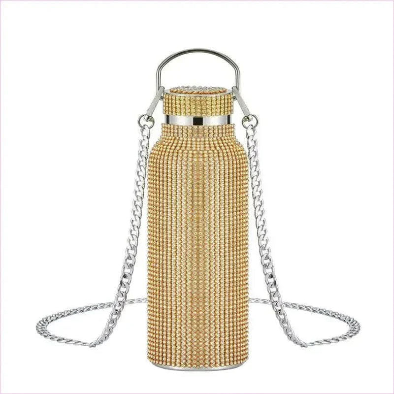 Rhinestone Encrusted Vacuum Flask for High Capacity Style