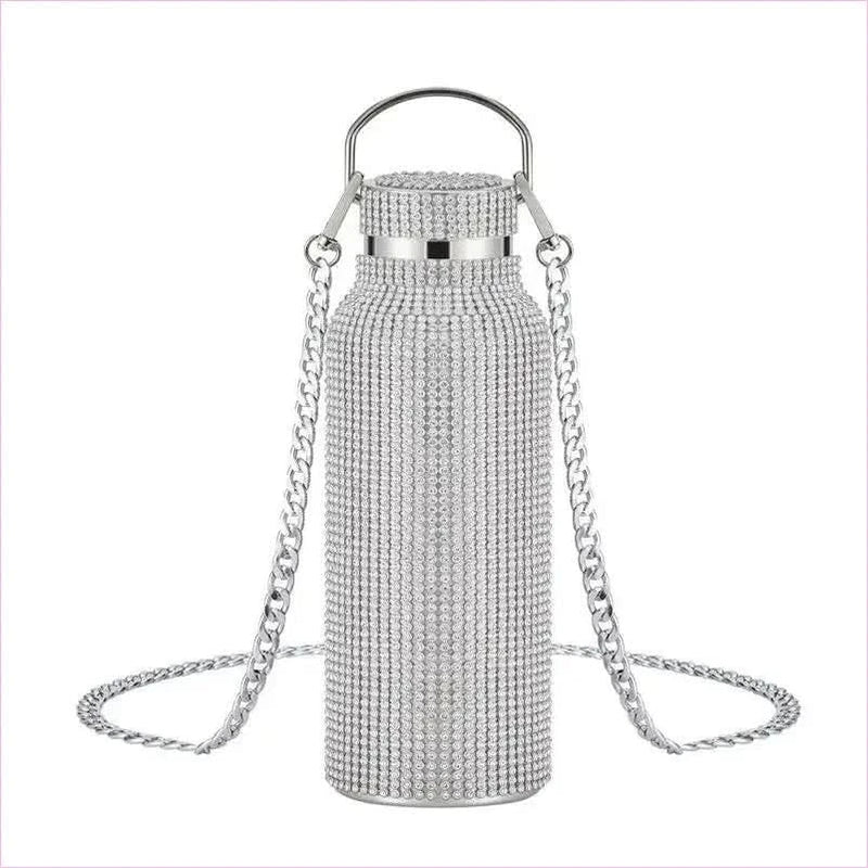 Rhinestone Encrusted Vacuum Flask for High Capacity Style