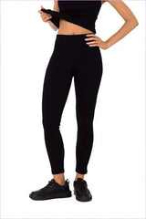 Ribbed Knit Fashion Leggings with Logo