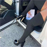 Round Toe Chunky Heel Over the Knee Knitted Boots for Modern Style