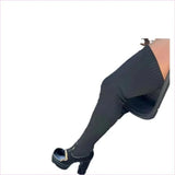 Round Toe Chunky Heel Over the Knee Knitted Boots for Modern Style