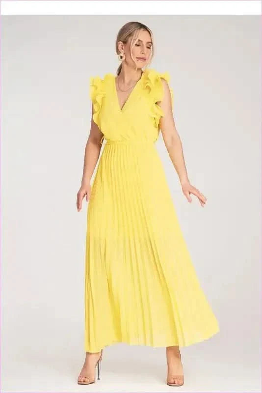 Ruffled Wrap Maxi Dress Unique Fashion Style
