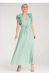 Ruffled Wrap Maxi Dress Unique Fashion Style