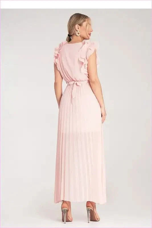 Ruffled Wrap Maxi Dress Unique Fashion Style