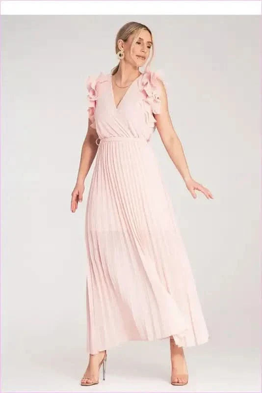 Ruffled Wrap Maxi Dress Unique Fashion Style