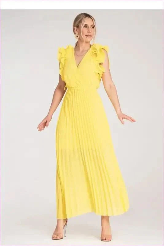 Ruffled Wrap Maxi Dress Unique Fashion Style