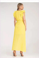 Ruffled Wrap Maxi Dress Unique Fashion Style