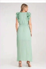 Ruffled Wrap Maxi Dress Unique Fashion Style