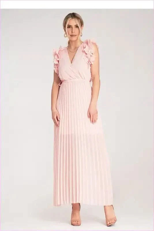 Ruffled Wrap Maxi Dress Unique Fashion Style