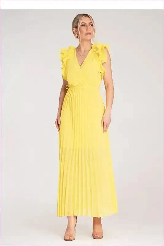 Ruffled Wrap Maxi Dress Unique Fashion Style