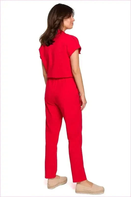 Safari Style Cotton Jumpsuit Unique Fashion
