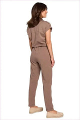 Safari Style Cotton Jumpsuit Unique Fashion