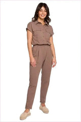 Safari Style Cotton Jumpsuit Unique Fashion
