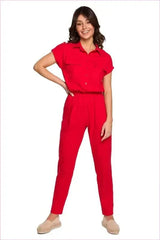 Safari Style Cotton Jumpsuit Unique Fashion