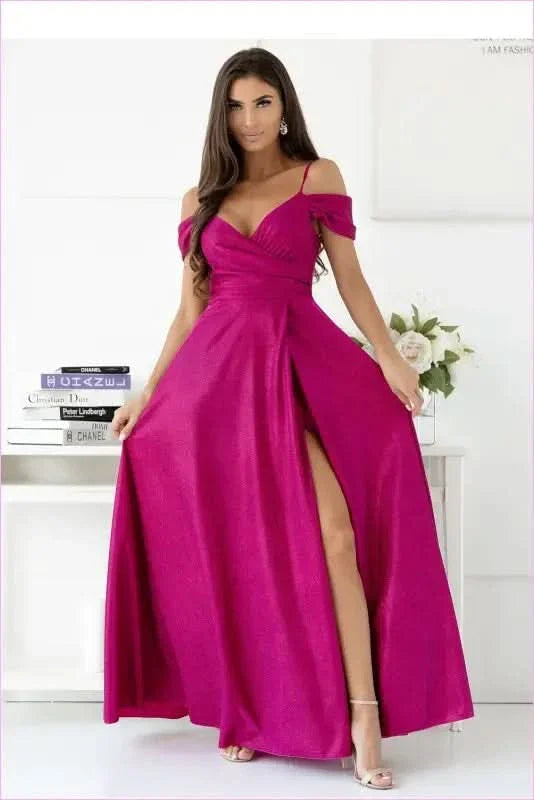 Sheen Long Dress Elegant Fashion Style