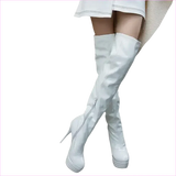 Shiny Black Patent Leather Knee Platform Stiletto Boots