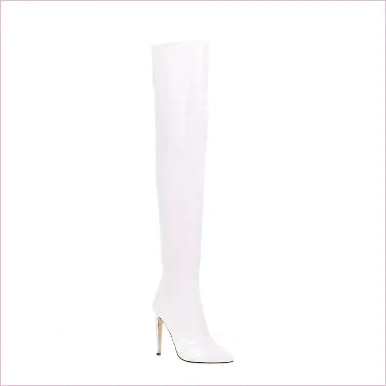 Shiny Black Thigh-high Patent Leather High Heel Womens Boots