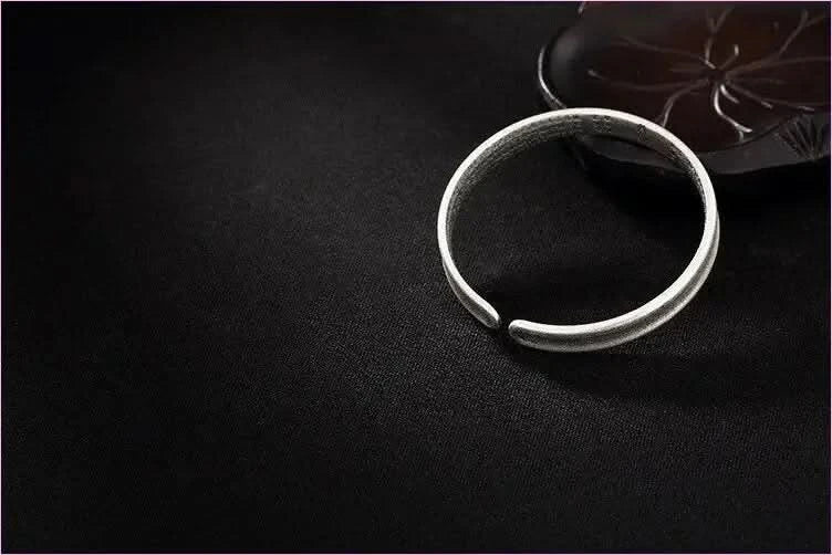 Silver Six Word Mantra Buddhist Scripture Bracelet