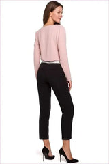 Silver Thread Cigarette Pants Unique Style Fashion