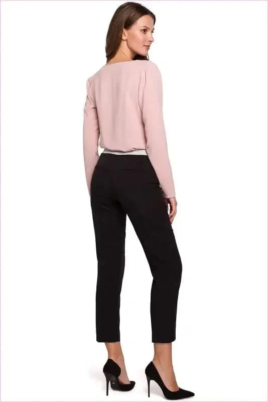 Silver Thread Cigarette Pants Unique Style Fashion
