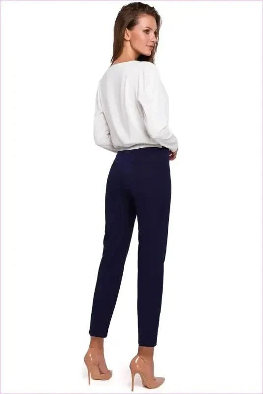 Silver Thread Cigarette Pants Unique Style Fashion