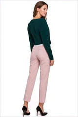 Silver Thread Cigarette Pants Unique Style Fashion