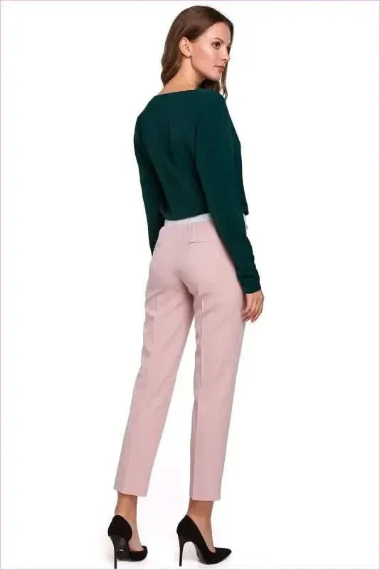 Silver Thread Cigarette Pants Unique Style Fashion